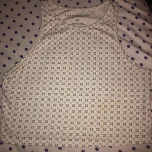 Aeropostale white and black patterned L crop top
